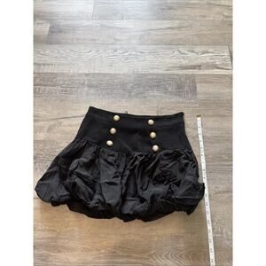 Zara Black Ballon Skirt With Gold Buttons Size S Brand New With Tag